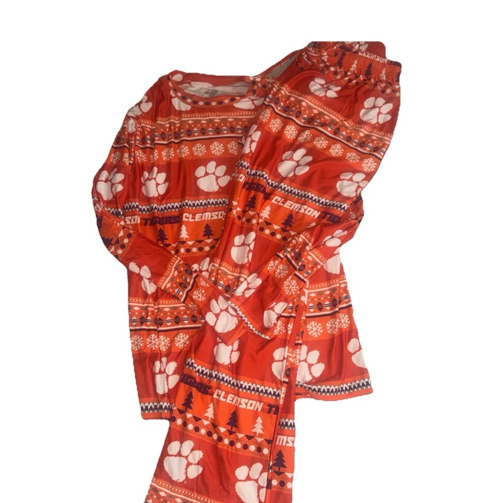 Clemson Men’s Pajamas M Orange Christmas Holiday Sleep
